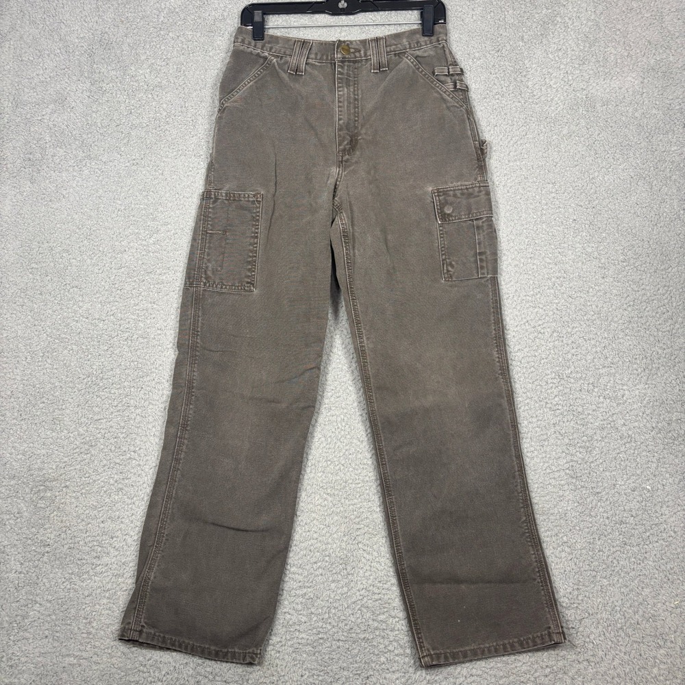 Vtg Carhartt Pants Mens 30x32 (29x30) Timber B112 Duck Cargo Work Utility Baggy
